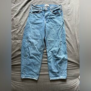 Abercrombie & Fitch Women's Medium Blue Barrel Leg Jeans 29 LONG